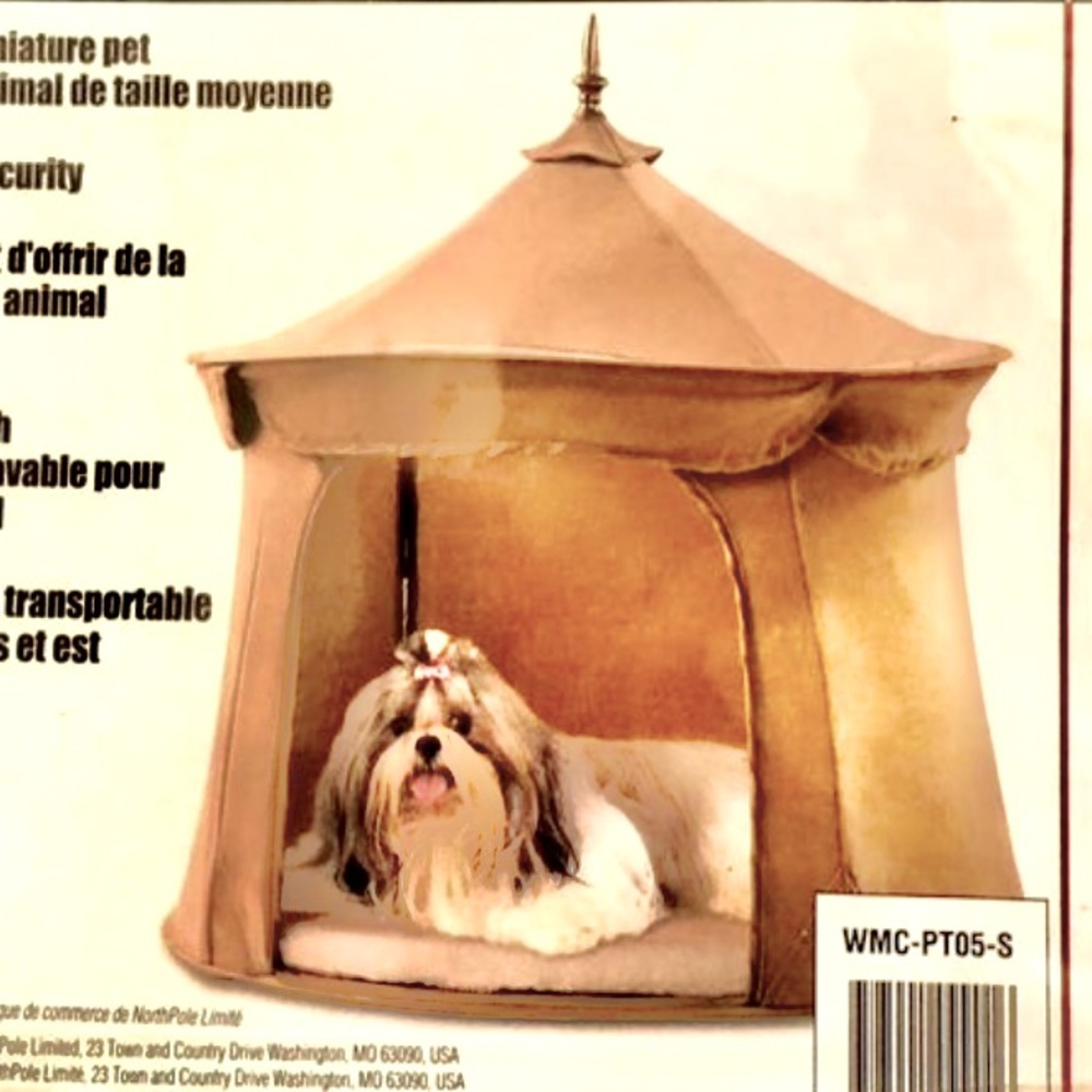 New small animal pet dog cat rabbit indoor tan brown tent house bed microfibre